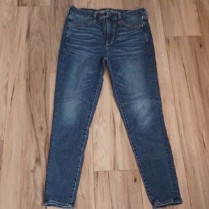 J1 - American Eagle Outfitters Dark Blue Skinny Jeans. Size 12